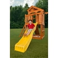 thumbnail image 4 of Creative Cedar Designs Timber Valley Wooden Playset with Wooden Roof, Glider Swing, Sandbox, Climbing Wall, Ladder, Slide & Belt Swings, 4 of 7