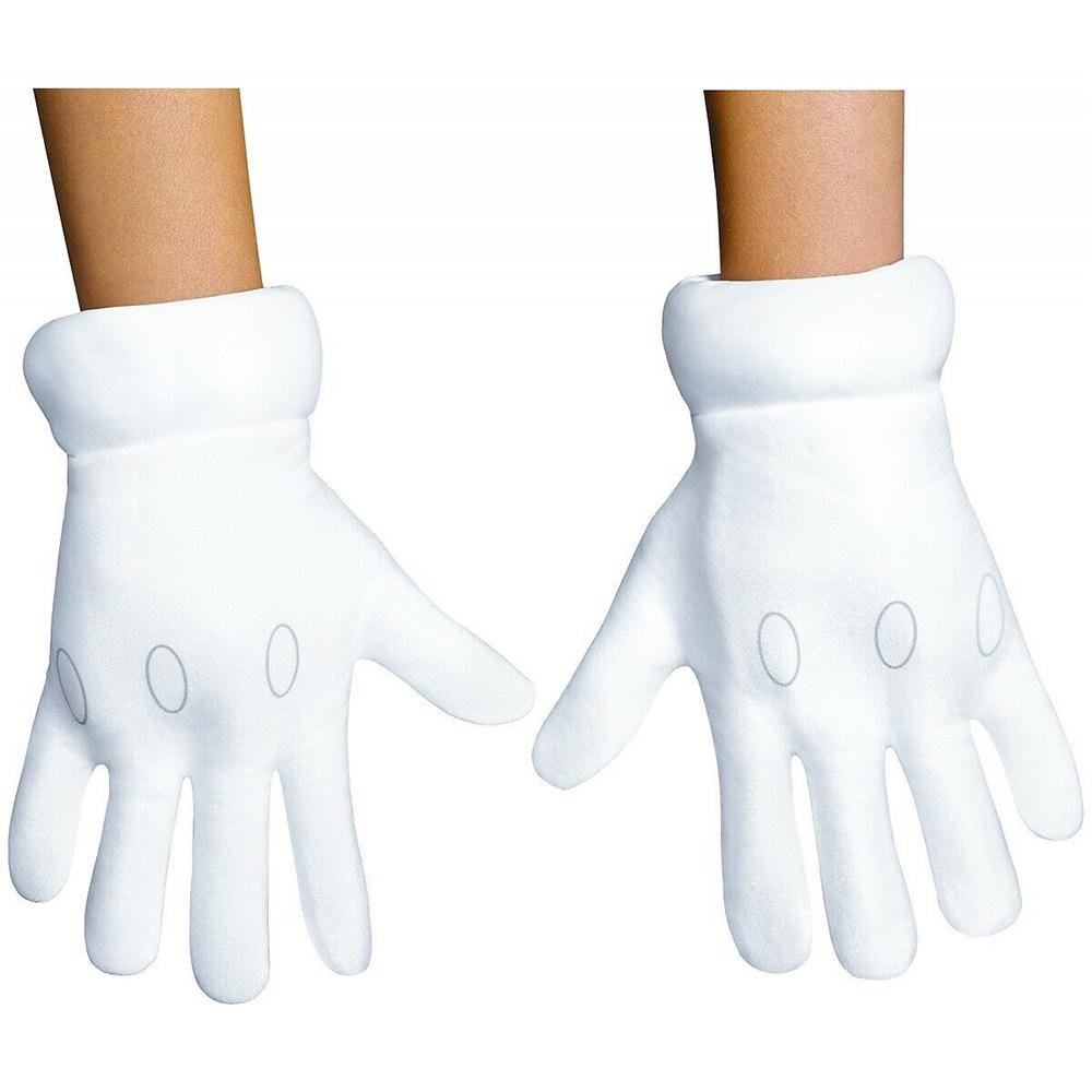 Cyberteez Mario Brothers Luigi And Mario Child Size White Costume Gloves