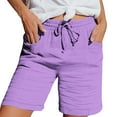 thumbnail image 2 of BKQCNKM Gauze Shorts for Women, Linen Shorts for Women, Wide Leg Shorts for Women, Wide Leg Shorts for Women, Linen Shorts for Women, Purple L, 2 of 5