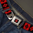 thumbnail image 2 of DC Comics Belt, Seatbelt Buckle Belt, Harley Quinn Diamond Blocks Red Black Red, 34 to 52 Inches, 2 of 9