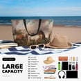 thumbnail image 5 of Wukai Three Horses Oil Painting Print Zipper Bag,large Beach Tote Bag,Waterproof Sandproof Bag,Grocery and Picnic Tote Travel Bag, 5 of 5