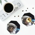 thumbnail image 5 of Balery 6 Pcs Cat Astronautleather Coasters Set, Drink Table Cup Coasters For Living Room Kitchen Coffee Decor, 5 of 9
