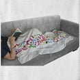 thumbnail image 6 of Letter L Soft Flannel Fleece Throw Blanket, Capital Sign a Musical Inspiration Design Vibrant Color Palette ABC Print, Cozy Plush for Indoor and Outdoor Use, 50" x 60", Multicolor, by Ambesonne, 6 of 6