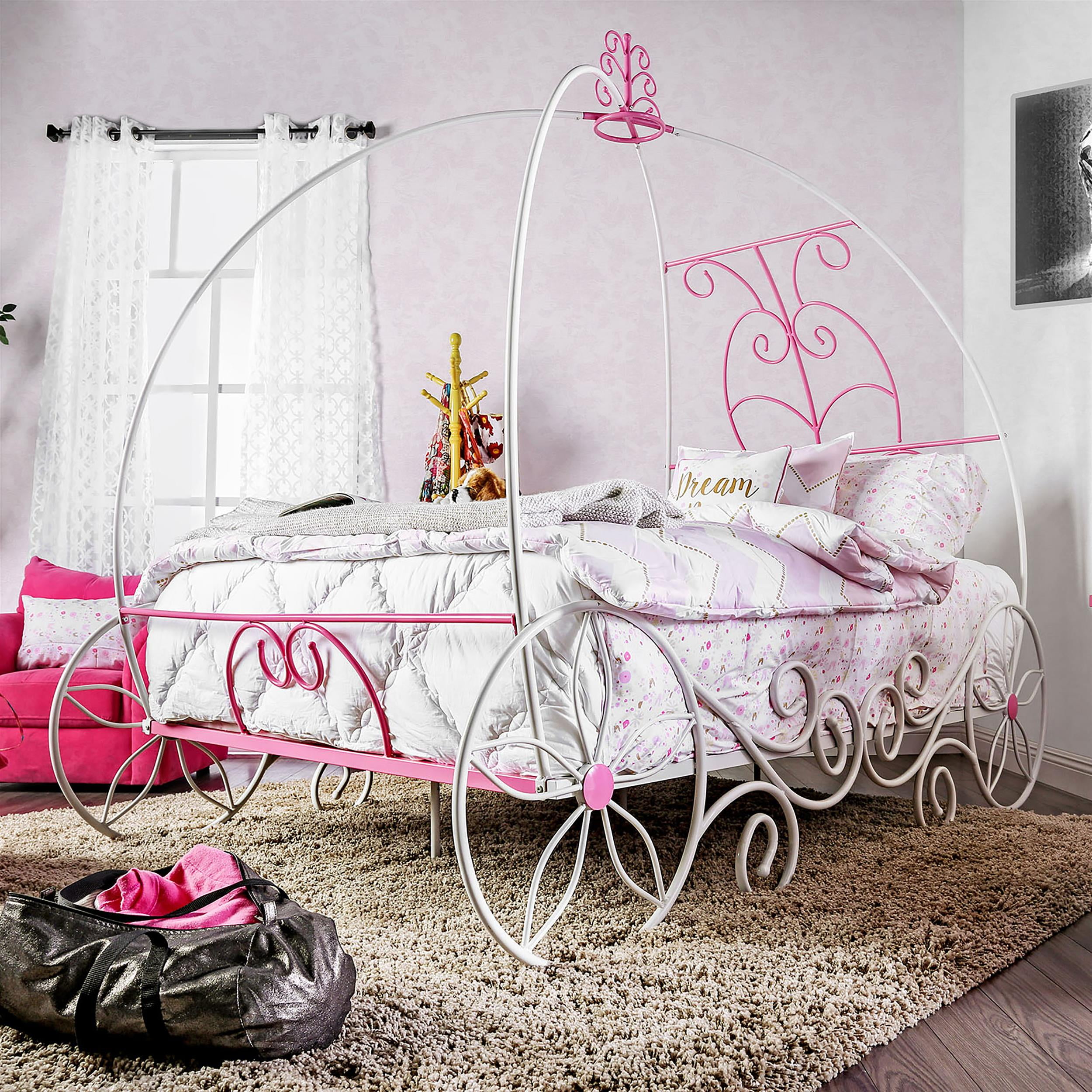 Metal princess carriage bed hotsell