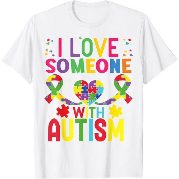 Autism Awareness Shirt I Love Someone With Autism Shirt T-Shirt100% cotton