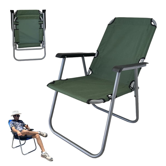 Silla Plegable CJR de Playa Camping Exterior Resistente y Cómoda verde