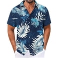 thumbnail image 2 of PNTUTB Summer Fashion Hawaiian Men's Print Casual Collared Button Down Short Sleeve Loose Top with Pockets, 2 of 5