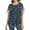 Floral Navy Blue, variant on Womens Ruffle 3/4 Sleeve Mesh Blouses Plus Size Loose Flowy Tops Stretchy Shirts,Blue M