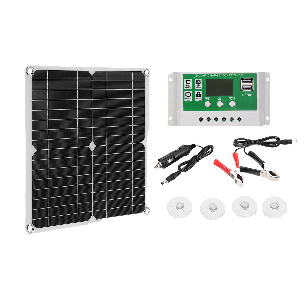 200W 18V Mono Solar Panel 12V DC Controller for Boat Car Camping Battery Charger 