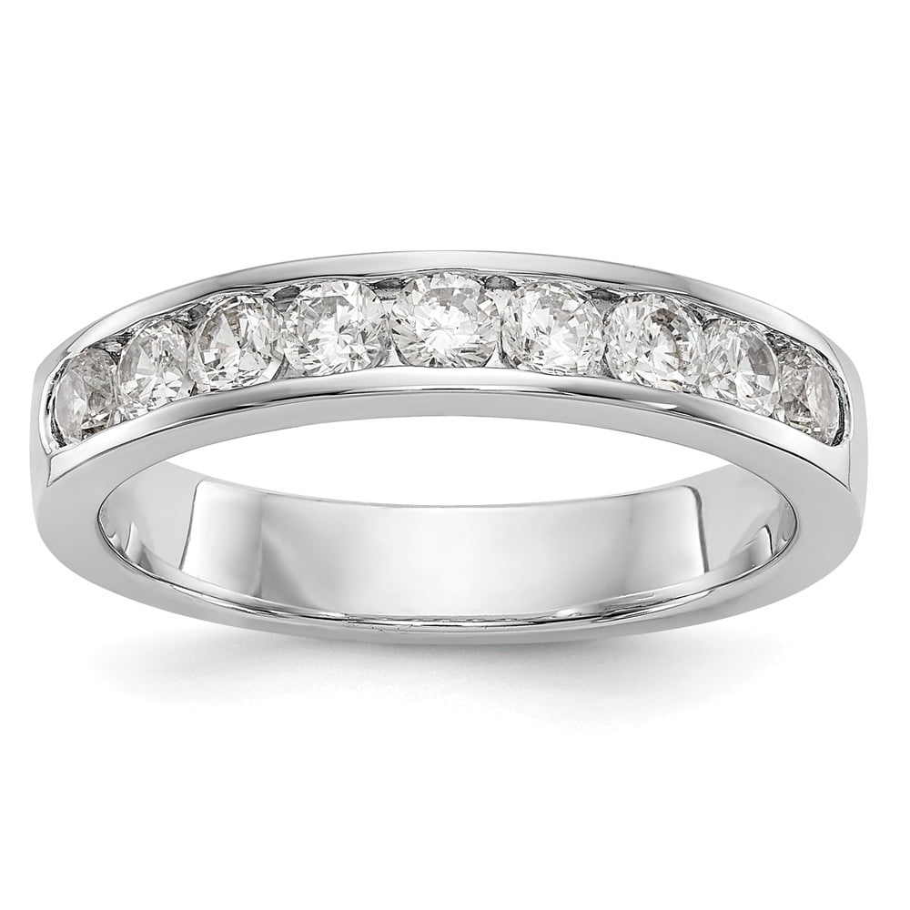 AA Jewels - Solid Platinum Nine Stone Diamond Channel Set Wedding Band ...