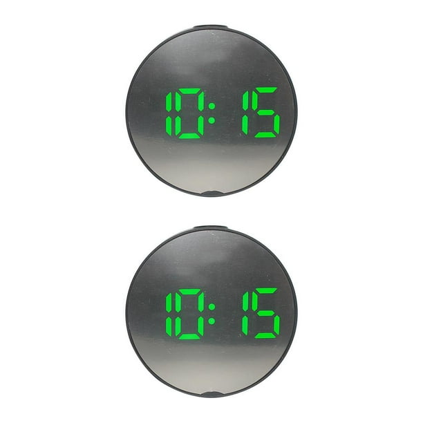 Billuyoard Pantalla grande LED Despertador de cabecera Reloj digital Marco negro Luz verde 2piezas Luz verde marco negro