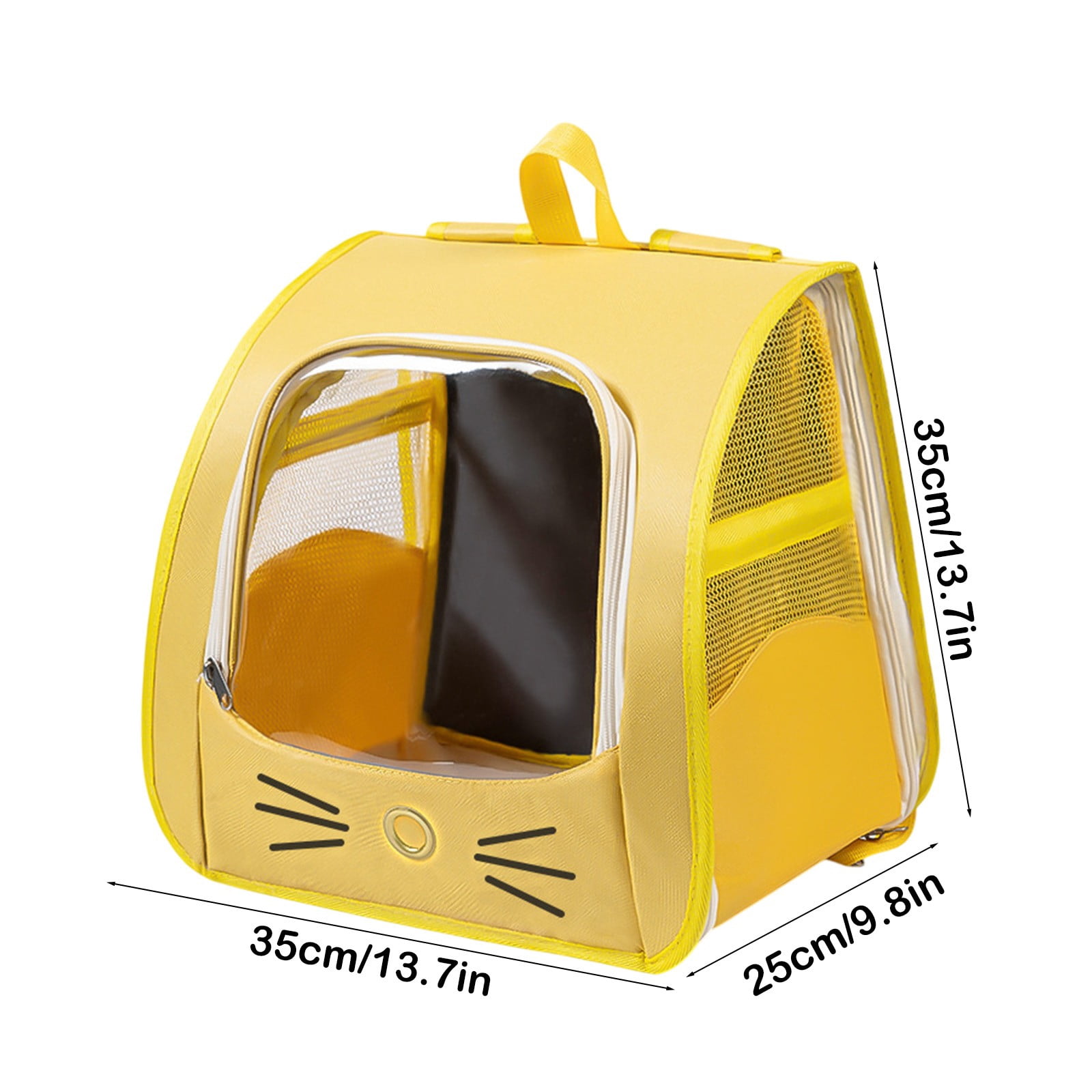 AUHomi Cat Backpack Carrier, Dog Carrier Backpack for Hiking, Travelling, Camping, Portable Pet Backpack, Ideal for Small Animals & Puppies (13.7" * 9.8" * 13.7", Yellow)