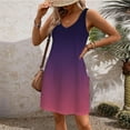 thumbnail image 2 of Zekutng Womens Dresses Gradient Summer Printed Pocket Sleeveless V-Neck Dress,Sizes S-2XL, 2 of 5