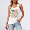 thumbnail image 5 of Wang6 Women Plus Size Loose Fit Tank Tops Causal Floral Printed Sleeveless Summer Tops Crew Neck Racerback Workout Shirts Graphic Tees White XL, 5 of 5