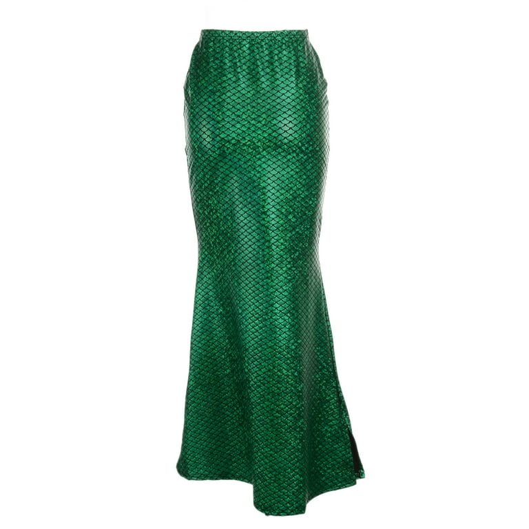 FINELOOK Female Long Mermaid Skirt Fish Scale Print High Waist