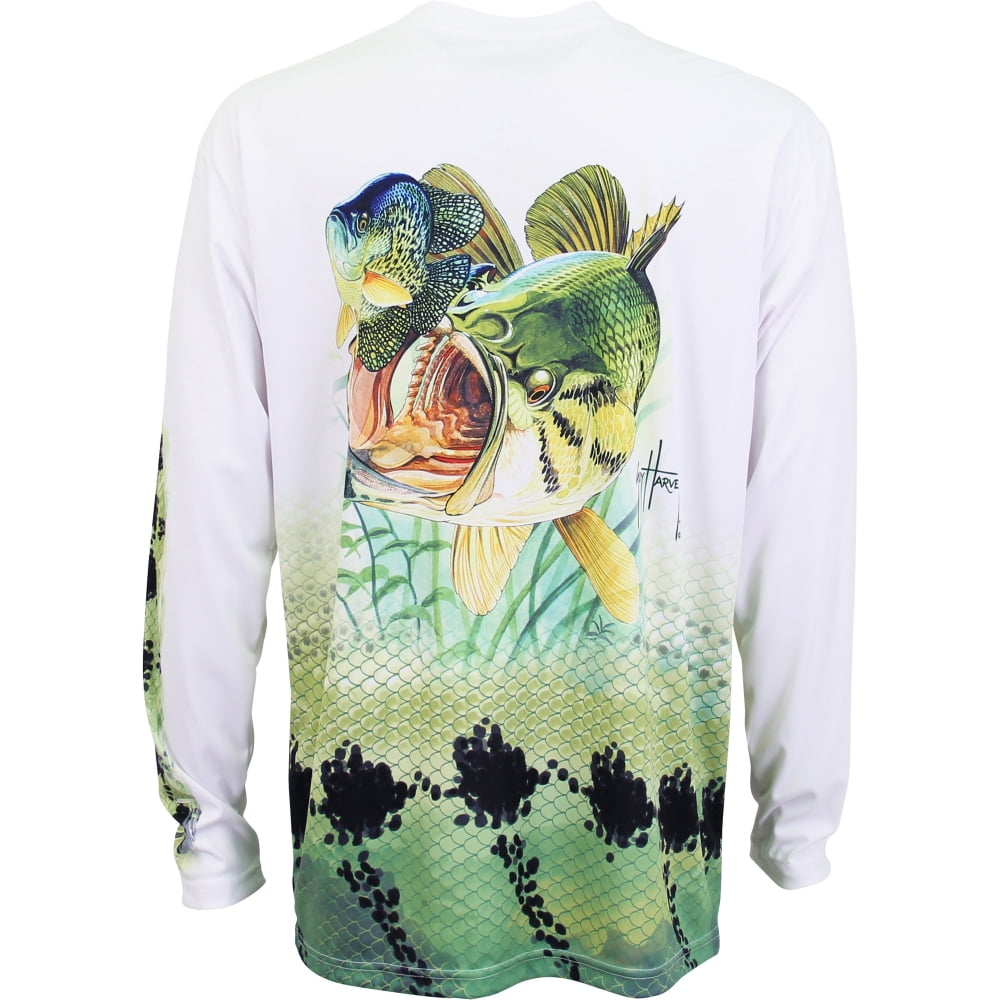 GUY HARVEY Mens Bass L/S Prf, Color 