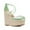 Green, variant on XYD Women Espadrilles Wedge Sandals Woven Straw Peep Toe Rhinestones Platform Heels Slender Crossover Straps Glamour Party Shoes Size 13 Blue