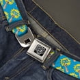 thumbnail image 2 of Buckle-Down Belt, Seatbelt Buckle Belt, Fist Pump Baby Blue Yellow, 30 to 44 Inches, 2 of 9