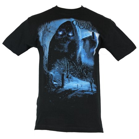 A Christmas Carol Mens T Shirt Grim Reaper Over A Snowy Graveyard Image - 