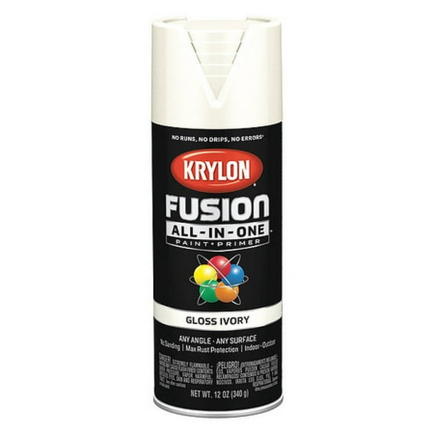KRYLON K02711007 Rust Preventative Spray Paint, Ivory, Gloss, 12 oz