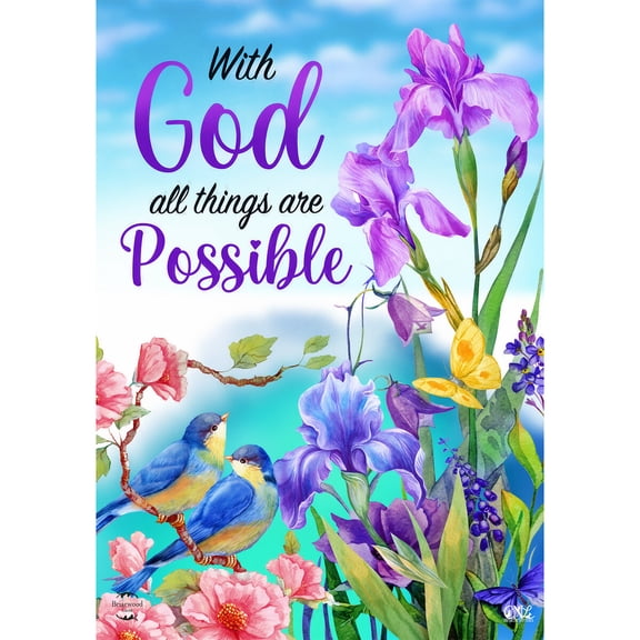 Briarwood Lane Spring House Flag 40x28 For Outdoor With God For Spring House Flag