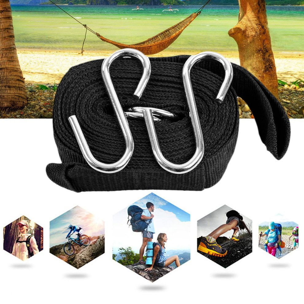 Professional 150KG Bearing Nylon Black Camping Hiking Hammock Hanging