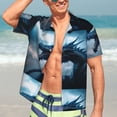 thumbnail image 5 of Lsque Blue Thunder Storm Dragon pattern Hawaiian Shirt for Men, Unisex Summer Beach Casual Short Sleeve Button Down Shirts-Large, 5 of 9