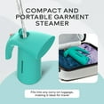 thumbnail image 4 of Steam and Go - Portable, Compact, Quick-Heating Travel Clothes Steamer, Turquoise, 4 of 8