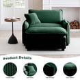 thumbnail image 5 of Modern Oversized Chaise Lounge Chair Indoor,Corduroy Large Armchair with Ottoman,Comfy Single Sofa Chair with Extra Wide Armrests for Bedroom Living Room,Green, 5 of 7