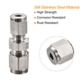 thumbnail image 4 of Uxcell 304 Stainless Steel 4mm x 6mm Tube OD Double Ferrule Straight Compression Tube Fitting, 4 of 5
