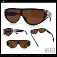 thumbnail image 2 of Womens Gaudy Fancy Hinge Flat Top Shield Rectangular Plastic Sunglasses Tortoise Silver - Brown, 2 of 8
