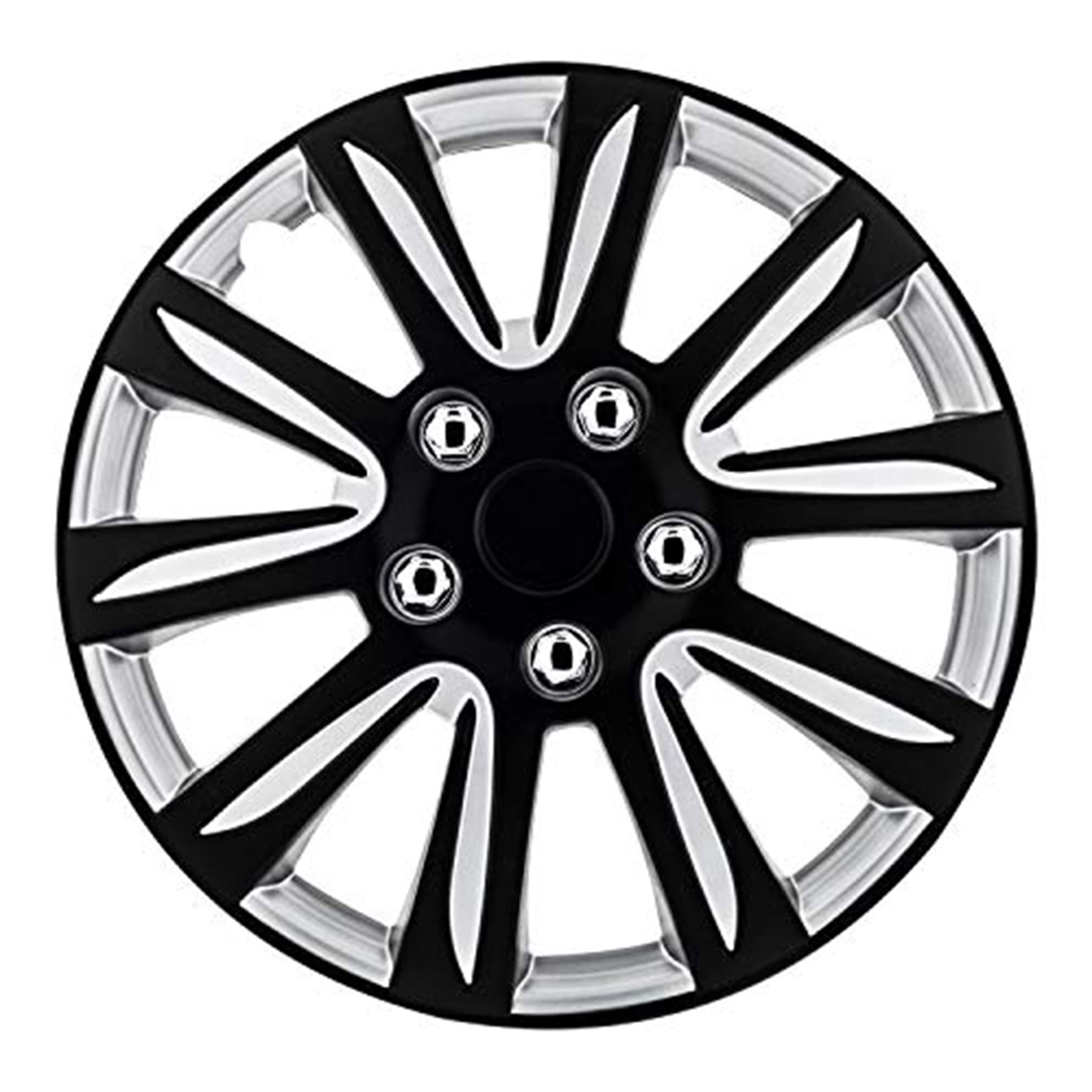 Pilot Automotive Black Indy Style Wheel Cover Hub Cap Snap On Black 16" Set of 4
