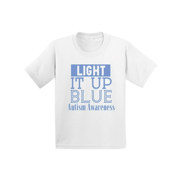 Awkward Styles Youth Light It Up Blue Support Graphic Youth Kids T-shirt Tops for Autism Awareness