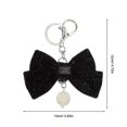thumbnail image 2 of Cute Bow Keychain Functional Accessory 2Pcs Black Cloth and Metal Design, 2 of 5