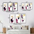 thumbnail image 4 of Designart "Peaceful Intensity Magenta and Gold Series II" Abstract Painting Framed Wall Art Set Of 3 - Gold Modern Frame Gallery Wall Set For Home Decor, 4 of 6