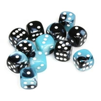 Chessex 26646 Gemini 16mm d6 Dice Block, Black-Shell and White