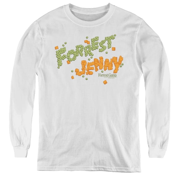 Forrest Gump Peas And Carrots Youth Long Sleeve T-Shirt Tee White
