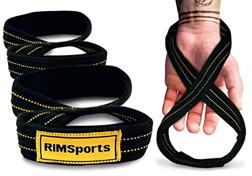 RIMSports Neoprene Padded Figure 8 Lifting Straps for Weightlifting 