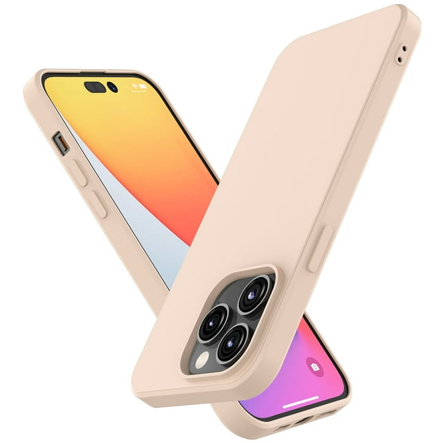 Liquid Silicone Case for iPhone 14 ,14 Pro ,iPhone 14 Plus ,iPhone 14 Pro Max , Full Body Protective Cover, Shockproof, Slim Phone Case, Anti-Scratch Soft Microfiber Lining,(Black)