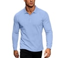 thumbnail image 2 of Antinious Men Solid Button Collar Long Sleeve Classic Outdoor Casual Fall Tops, 2 of 5