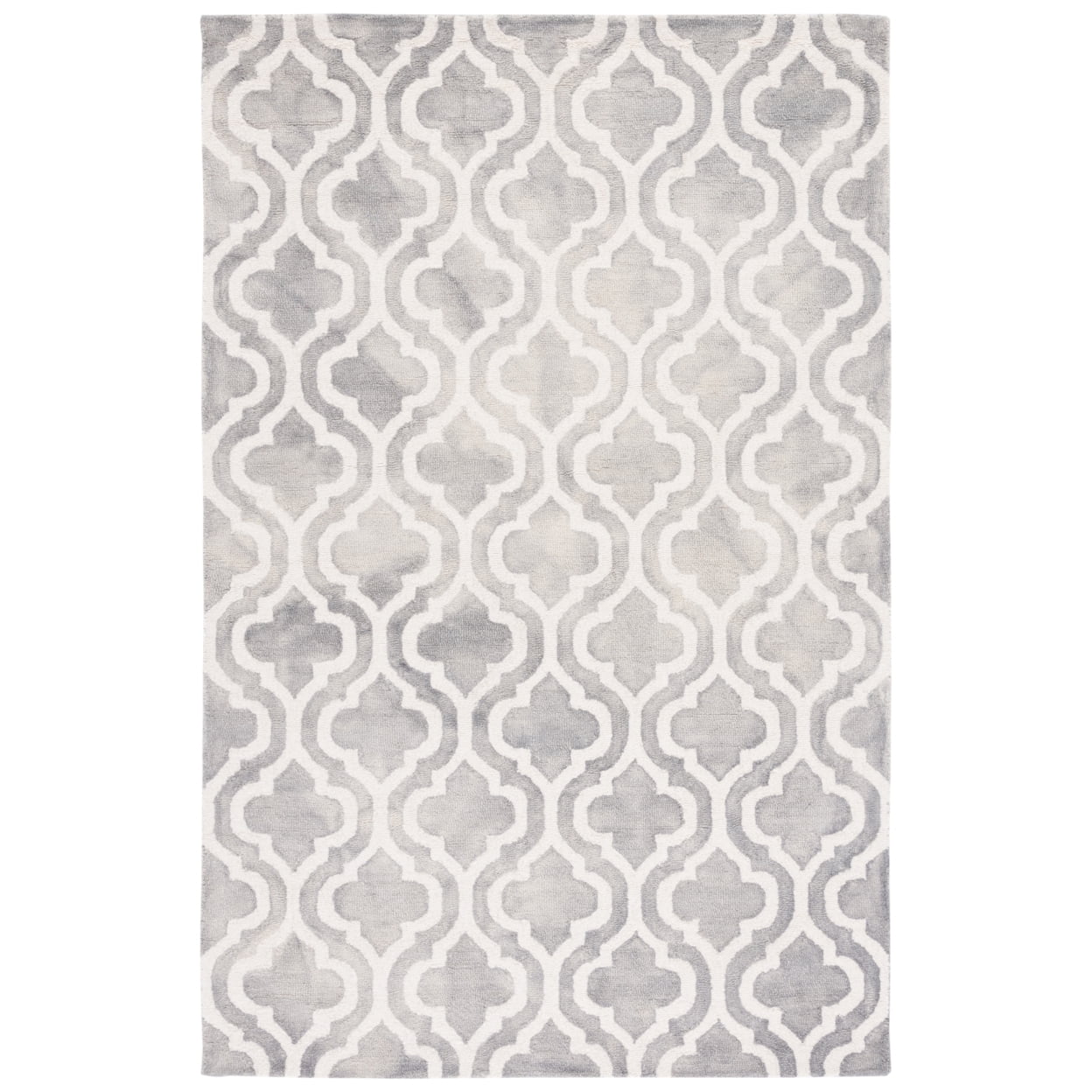 SAFAVIEH Dip Dye Jolyon Faded Geometric Wool Area Rug, Grey/Ivory, 5' x 8'
