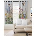 thumbnail image 2 of Spring Floral Blackout Curtains for Bedroom Living Room Darkening Curtains 63 Inches Long Botanical Blossom Seasonal Wildflower Window Curtain 2 Panels Set Window Treatment Grommet Drapes 42"x63", 2 of 9