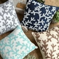 thumbnail image 5 of The HomeCentric Gold Throw Pillow Cover Coral Design Beach Ocean Theme Beaded Pillow Cover Pillow Cover Pack of 2 18x18 inch (45x45 cm) Gold Square Silk Pillow Cover Floral Sea Easter - Coral Shine, 5 of 9