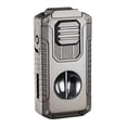 thumbnail image 1 of 5-in-1 Cigar Lighter with V-Cutter & Punch & Draw Enhancer - Triple Jet Flame Refillable Butane Torch, Perfect Gift for Men, 1 of 5