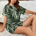 thumbnail image 6 of Kdxio Tropical Palm Leaves1 Print Pajamas Sets for Women Short-Sleeved Pjs with Lounge Shorts Two Piece Sleepwear S-4XL, 6 of 8