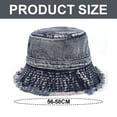 thumbnail image 2 of Sombrero de pescador de mezclilla vieja lavada retro con circunferencia de 56-58 cm, sombrero de lavabo para verano para hombres y mujeres, 2 of 6