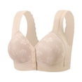 thumbnail image 3 of Hfnxid Women Front Close Wireless Bras Plus Size Smoothing Padded Bralette Comfortable Snap Closing Push Up Bras, 3 of 3