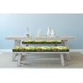 thumbnail image 2 of Tropical Bench Pad, Exotic Plumeria Flowers and Palm Tree Leaves on Cream Background Hawaiian Flora, HR Foam Cushion with Decorative Fabric Cover, 45" x 15" x 2", Multicolor, by Ambesonne, 2 of 3