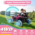 thumbnail image 3 of Joyracer Jouet UTV à Chevaucher 24 Volts avec 2 Places, Roues de Voiture Motorisées avec Télécommande, 3 Vitesses, Musique Bluetooth, Rose, 3 of 12