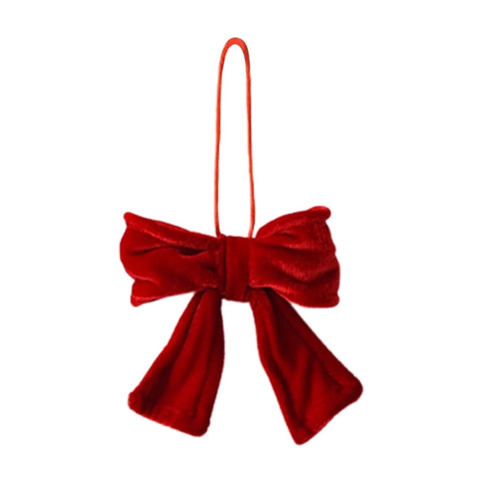 Red Velvet Bows For Christmas Tree,Set of 2 Red Velvet Wreath Bows,Christmas Bows Xmas Decorative Ties,Bow Ornaments Wreaths Twist-Tie Bow for Gift-Wrapping,Festive Winter Decor,Home Party (Red,S)